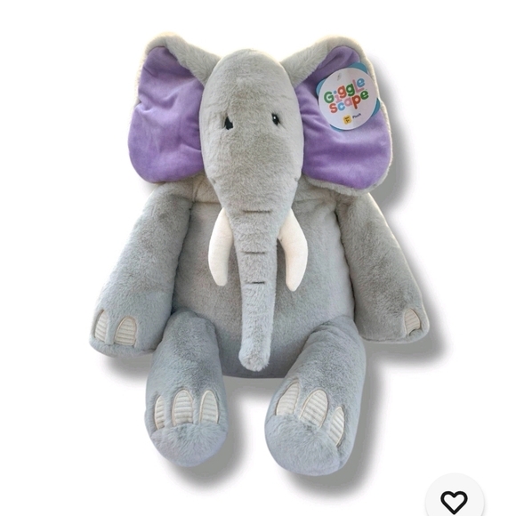 Gigglescape Elephant Stuffed Animal - Gigglescape Zoo Animal Gray Purple 19" NWT - Picture 1 of 11
